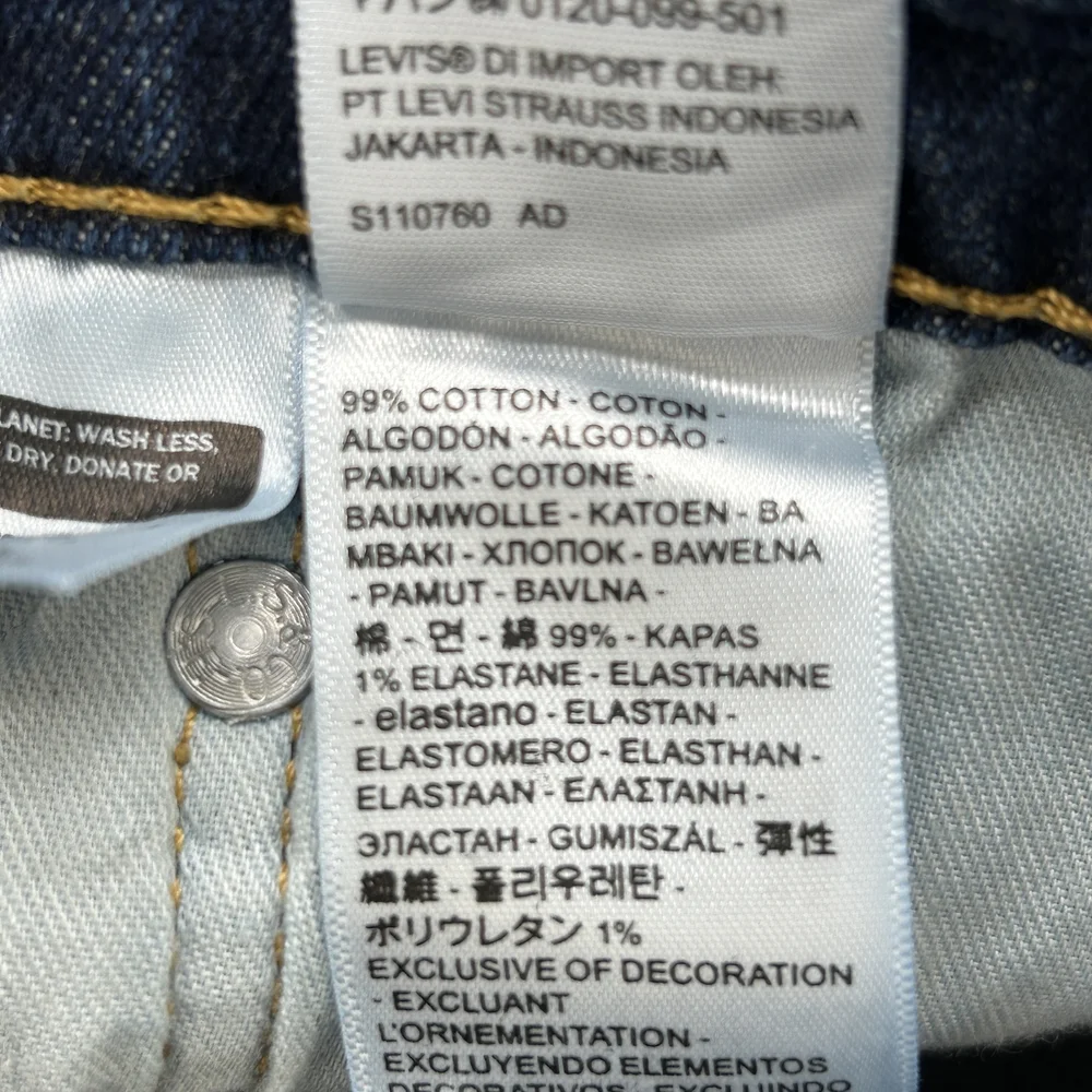 Levis 505 Jeans Mens 40x34 Straight Leg Blue Denim Zip Fly Classic 00505-2540